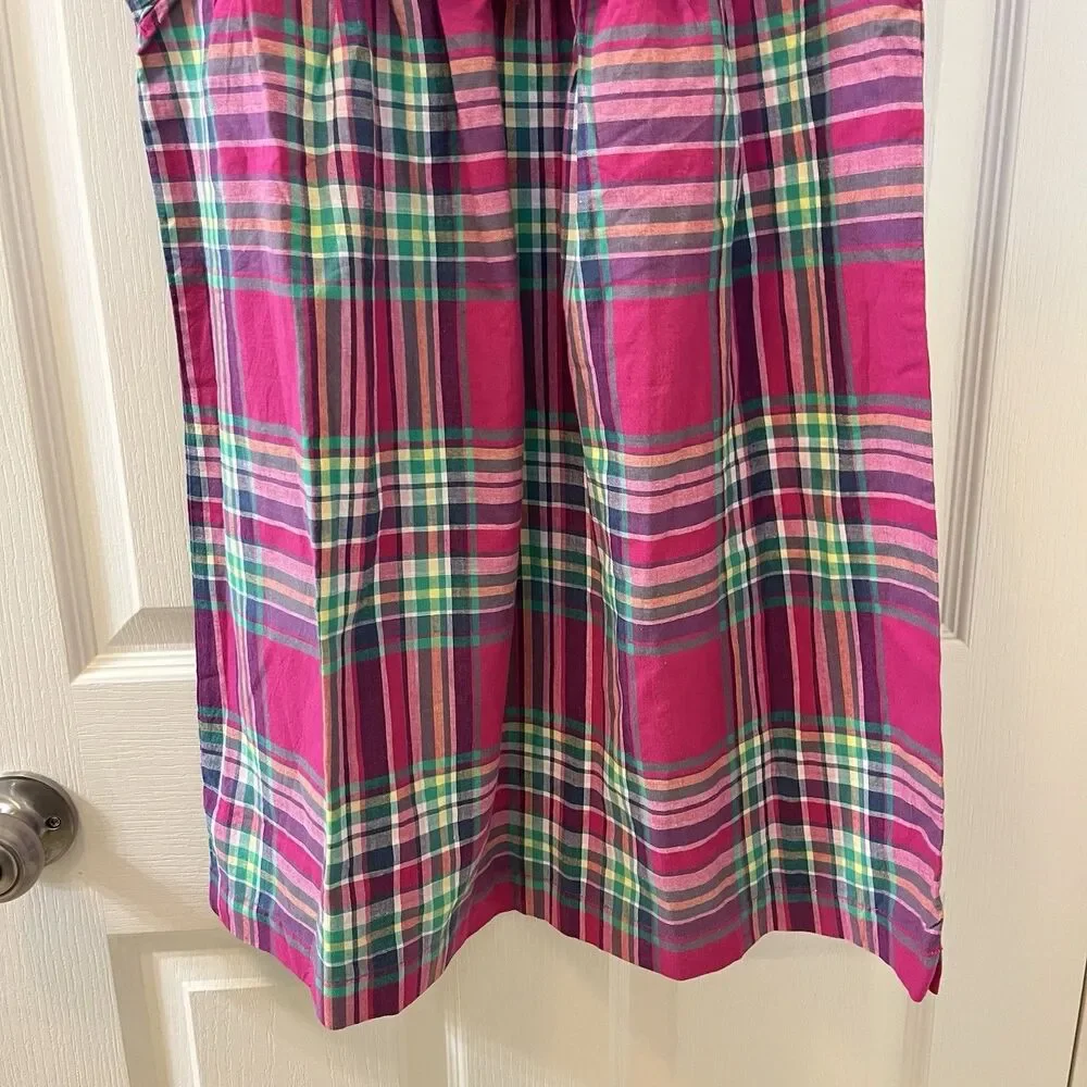 Tea Collection Lucknow Plaid Tunic Dress with Tassels Cotton Girls Size 12